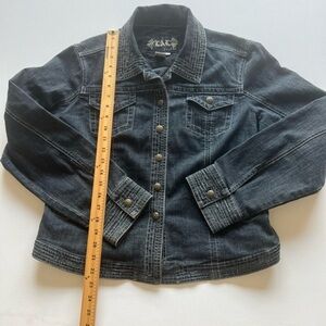 LAL Live A Little Stretch Denim Jean Jacket Women's Size XL Snap Buttons🔥🔥 (C1)